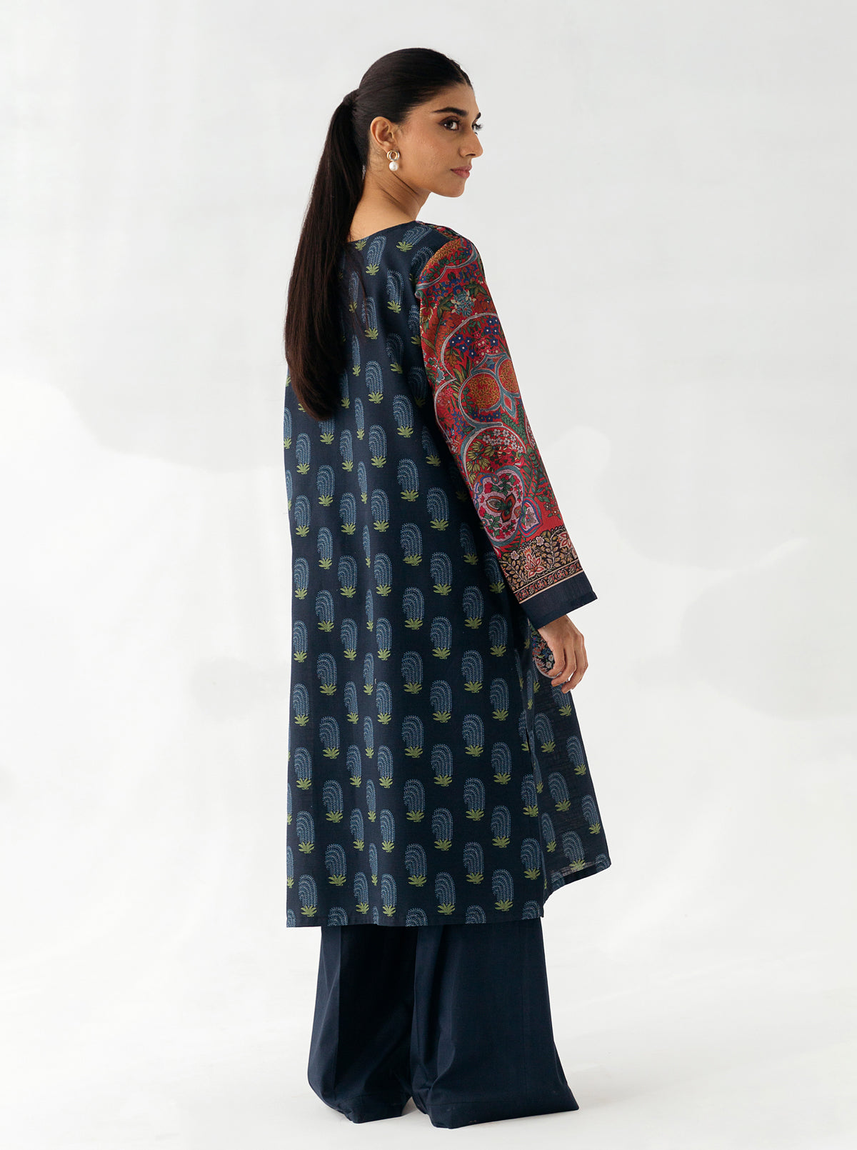 1 PIECE - PRINTED KHADDAR SHIRT - REFLECTION WATERS MORBAGH WN_23   