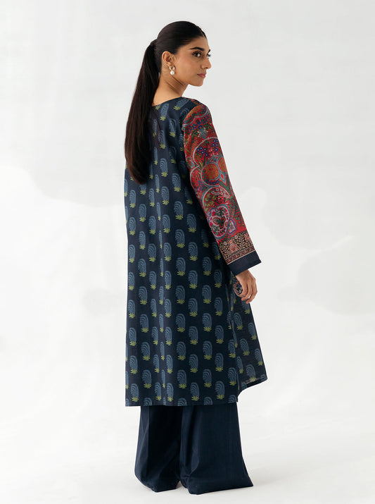 1 PIECE - PRINTED KHADDAR SHIRT - REFLECTION WATERS MORBAGH WN_23   