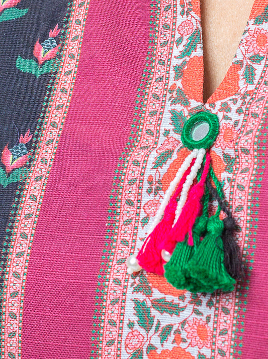 1 PIECE - PRINTED KHADDAR SHIRT - NIGHT GARDEN MORBAGH WN_23   