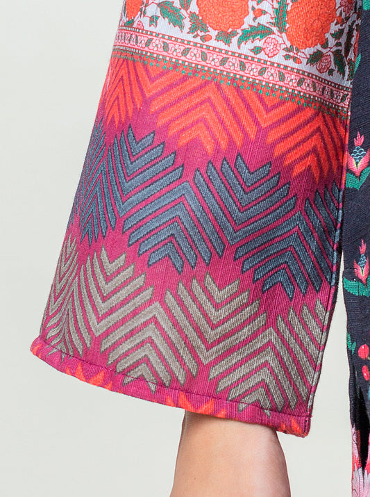1 PIECE - PRINTED KHADDAR SHIRT - NIGHT GARDEN MORBAGH WN_23   