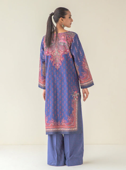 1 PIECE - PRINTED KHADDAR SHIRT - MIDNIGHT MYSTERY MORBAGH WN_23   