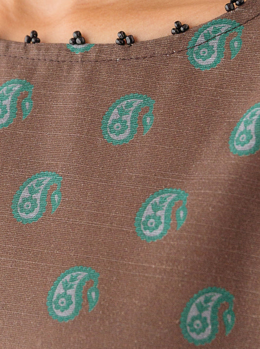 1 PIECE - PRINTED KHADDAR SHIRT - OCEAN DEPTHS MORBAGH WN_23   