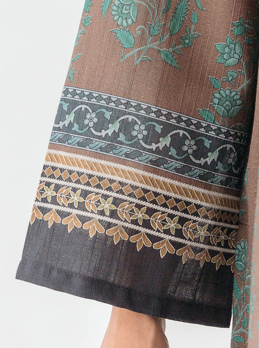 1 PIECE - PRINTED KHADDAR SHIRT - OCEAN DEPTHS MORBAGH WN_23   