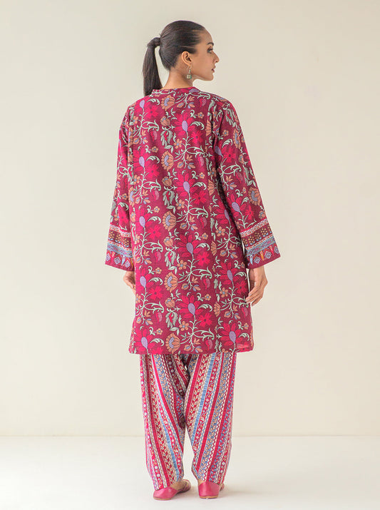 2 PIECE - PRINTED KHADDAR SUIT - CANDY PINK MORBAGH WN_23   