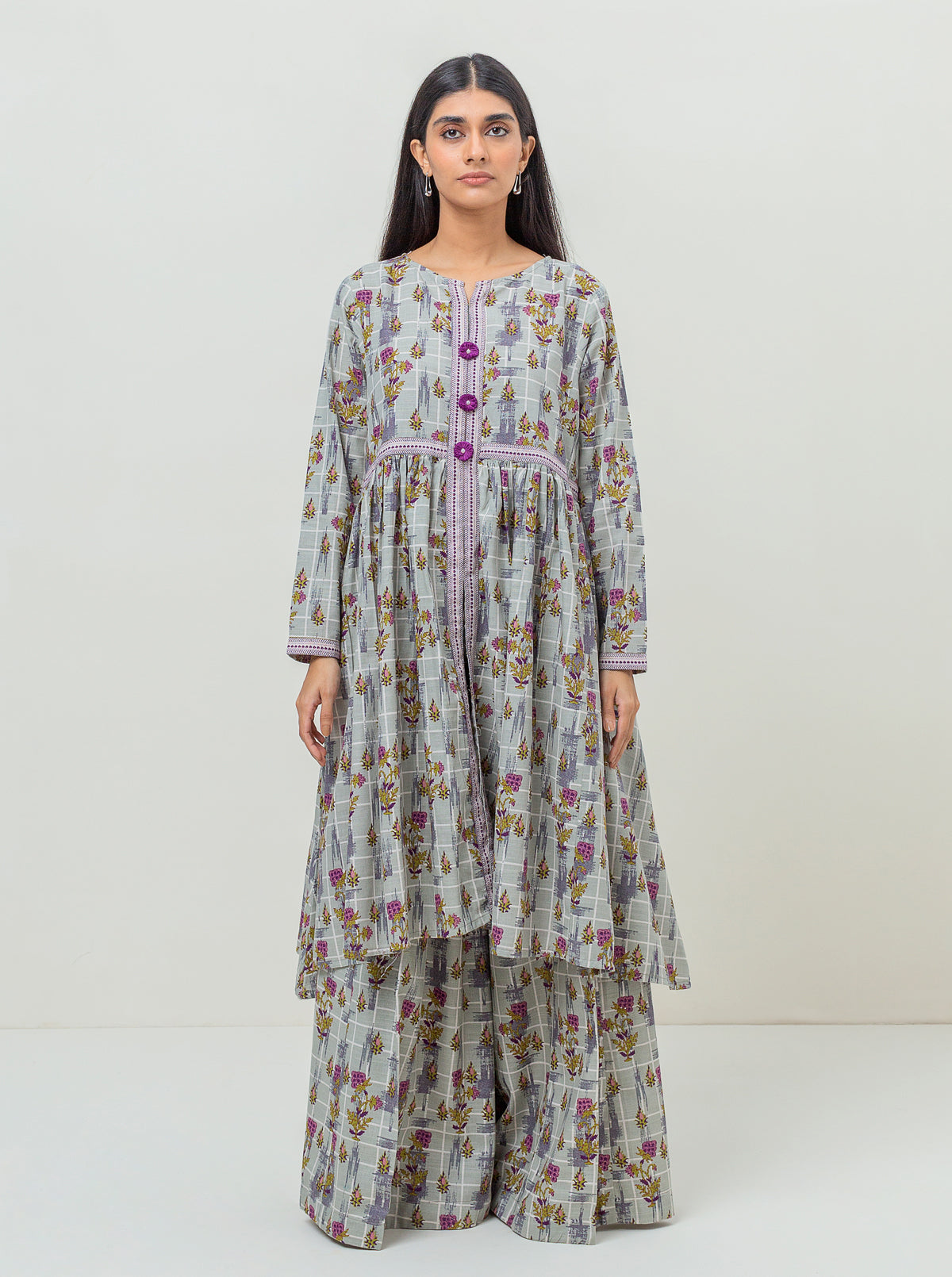 2 PIECE - PRINTED KHADDAR SUIT - SILVER ODYSSEY MORBAGH WN_23   