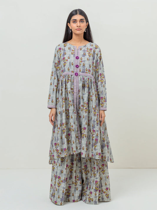 2 PIECE - PRINTED KHADDAR SUIT - SILVER ODYSSEY MORBAGH WN_23   