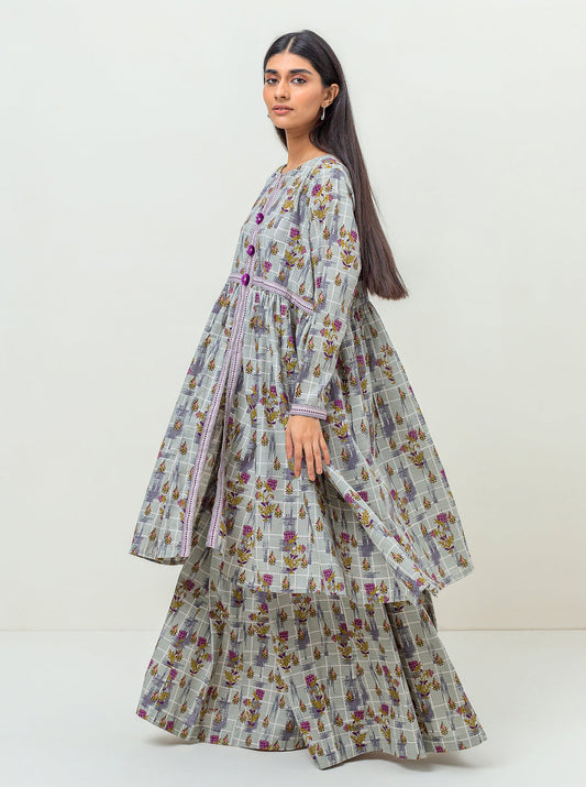 2 PIECE - PRINTED KHADDAR SUIT - SILVER ODYSSEY MORBAGH WN_23   