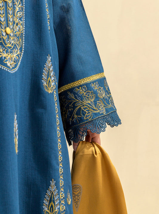 3 PIECE - EMBROIDERED  KHADDAR SUIT - ENDLESS SEA MORBAGH WN_23   