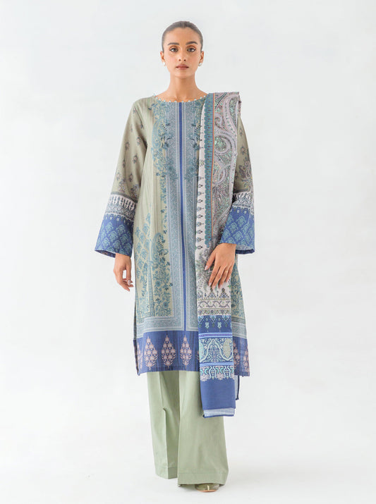 3 PIECE - PRINTED KHADDAR SUIT - MARGARITA MOON MORBAGH WN_23   