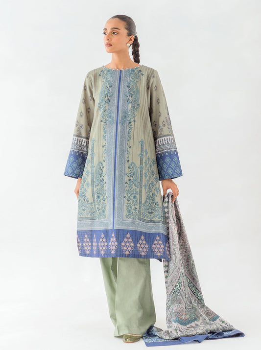 3 PIECE - PRINTED KHADDAR SUIT - MARGARITA MOON MORBAGH WN_23   