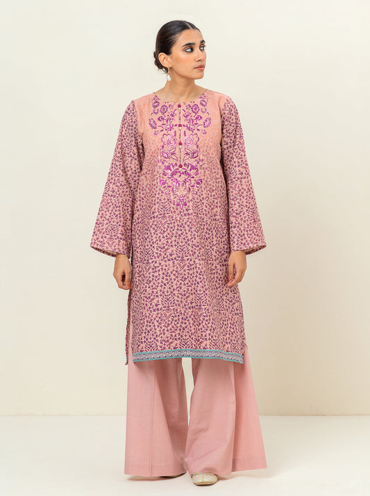 2 PIECE - EMBROIDERED KHADDAR SUIT - DUSKY BLUSH MORBAGH WN_23   