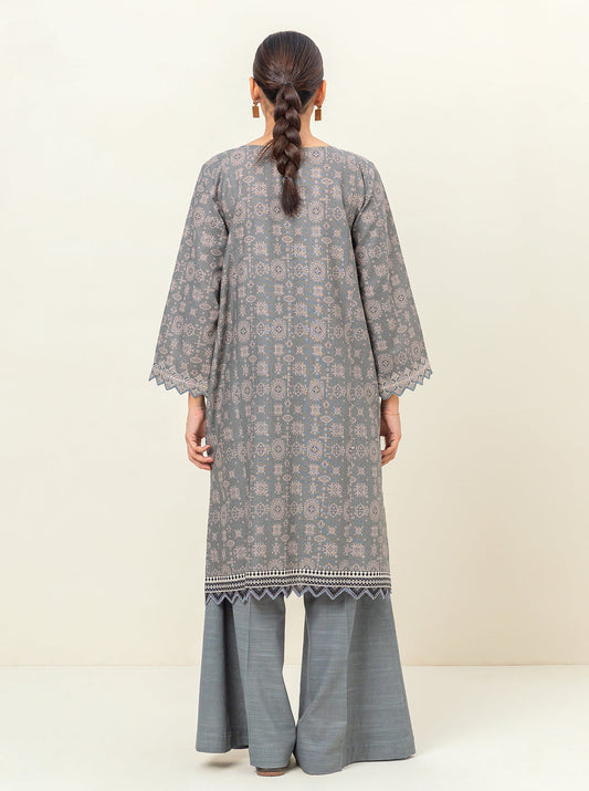2 PIECE - EMBROIDERED KHADDAR SUIT - DEW GREY MORBAGH WN_23   