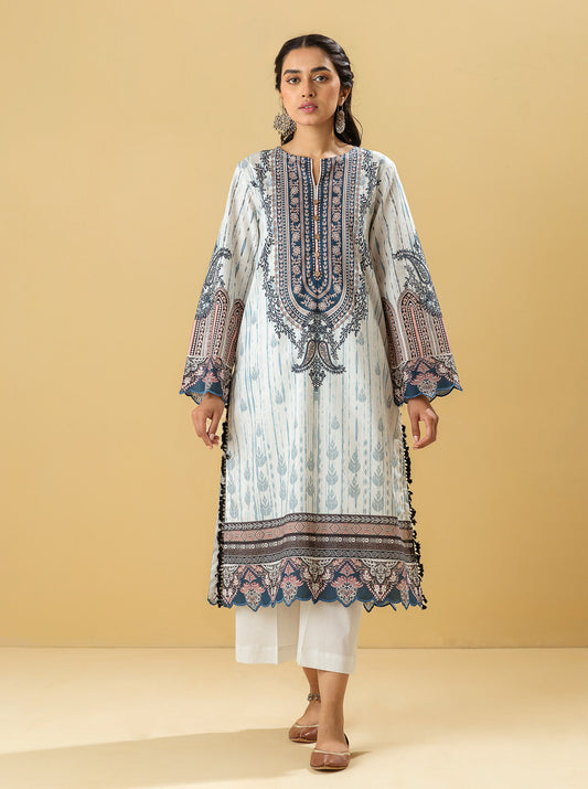 1 PIECE - PRINTED LAWN SHIRT - VICTORIAN JEWEL MORBAGH SU_22   