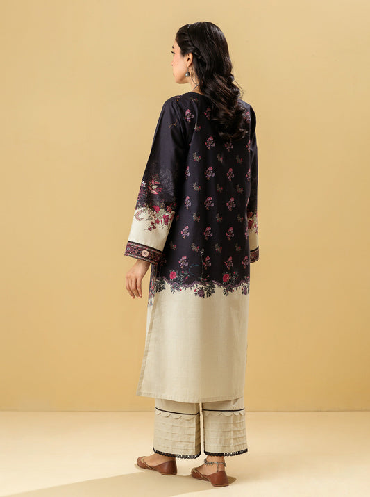 1 PIECE - PRINTED LAWN SHIRT - MAJESTIC NOIR MORBAGH SU_22   