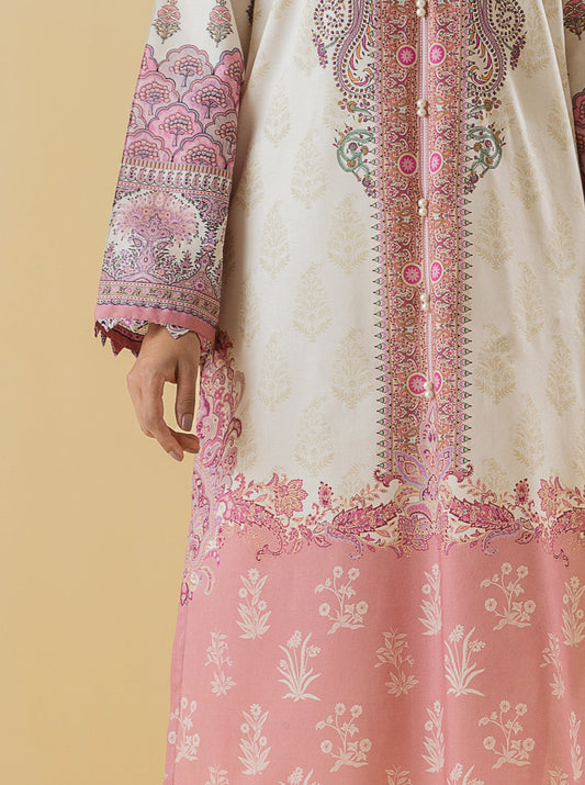 2 PIECE - PRINTED LAWN SUIT - IVORY PEARL MORBAGH SU_22   
