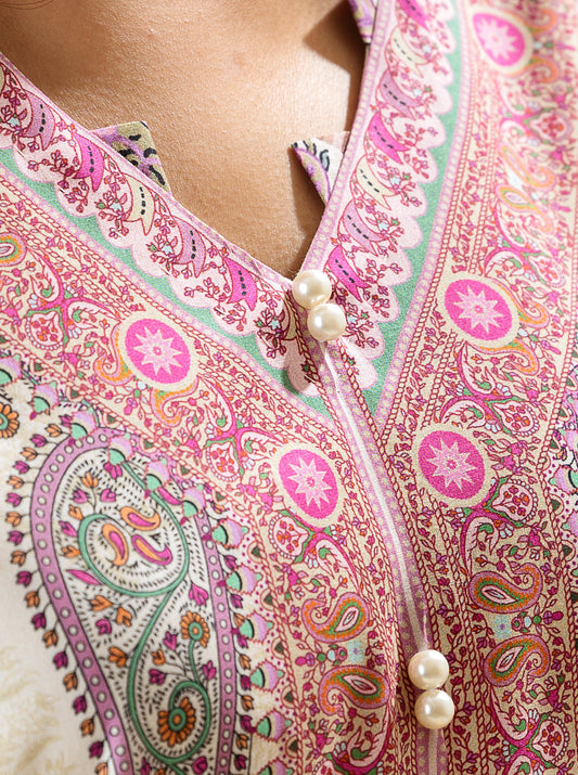 2 PIECE - PRINTED LAWN SUIT - IVORY PEARL MORBAGH SU_22   