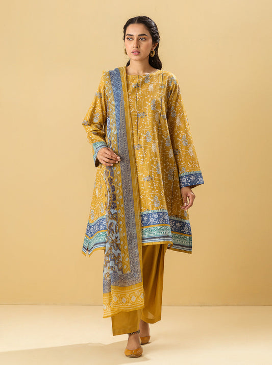 2 PIECE - PRINTED LAWN SUIT - OCHRE OBSESSION MORBAGH SU_22   
