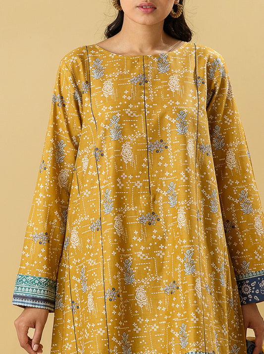 2 PIECE - PRINTED LAWN SUIT - OCHRE OBSESSION MORBAGH SU_22   