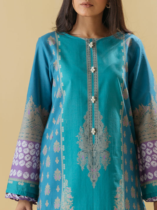 2 PIECE - PRINTED LAWN SUIT - QUARTZ BLUE MORBAGH SU_22   