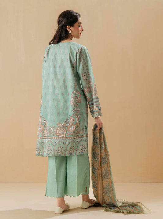 2 PIECE - PRINTED LAWN SUIT - HINT OF MINT MORBAGH SU_22   