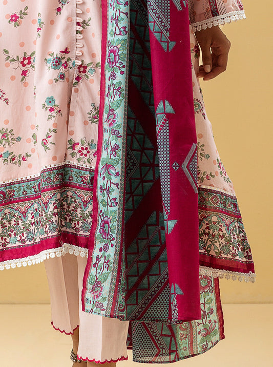 2 PIECE - PRINTED LAWN SUIT - PASTEL DEW MORBAGH SU_22   