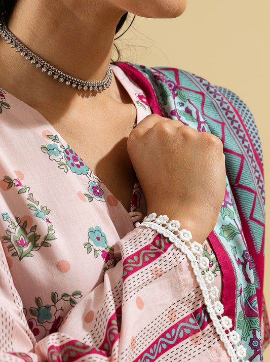 2 PIECE - PRINTED LAWN SUIT - PASTEL DEW MORBAGH SU_22   