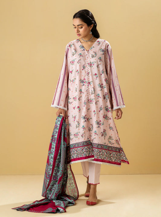 2 PIECE - PRINTED LAWN SUIT - PASTEL DEW MORBAGH SU_22   