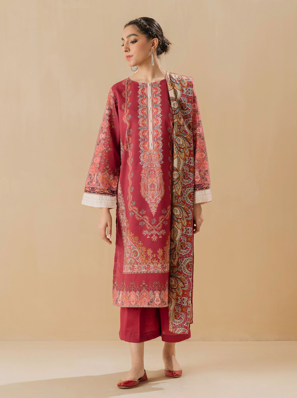 2 PIECE - PRINTED LAWN SUIT - URBAN PAISLEY MORBAGH SU_22   