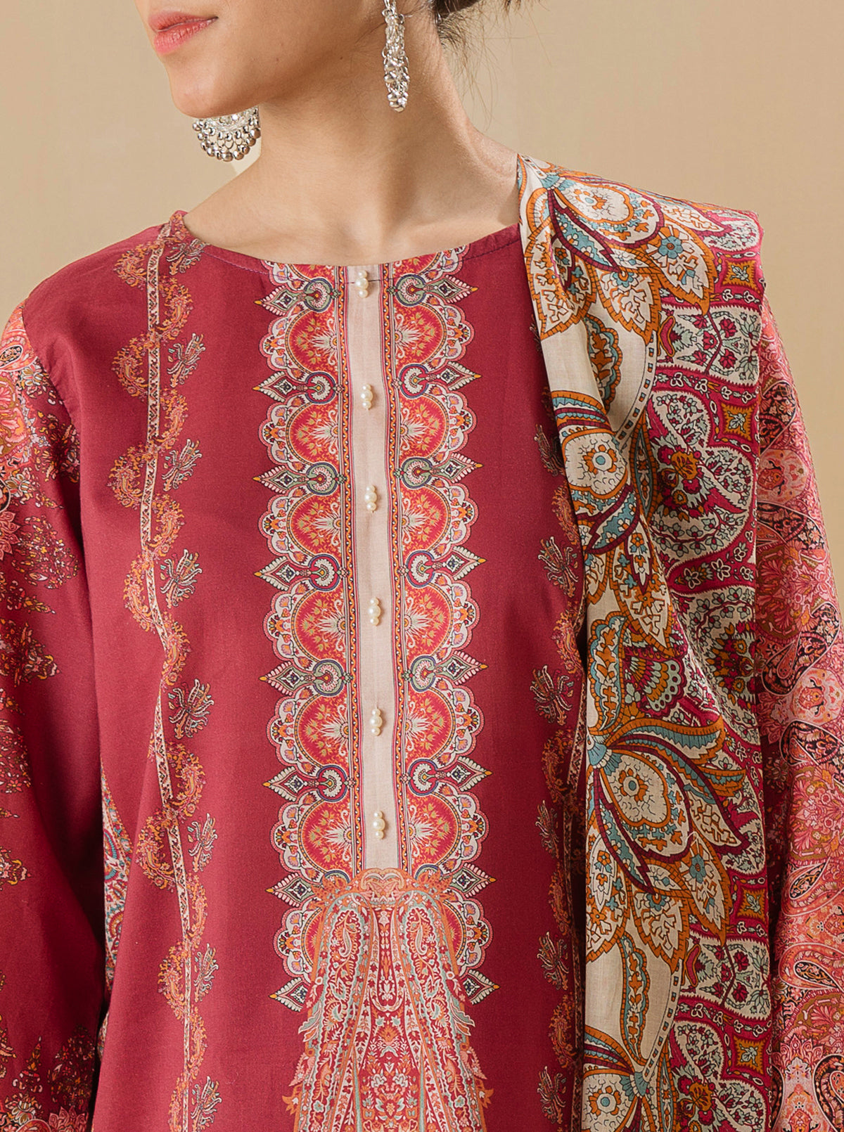 2 PIECE - PRINTED LAWN SUIT - URBAN PAISLEY MORBAGH SU_22   