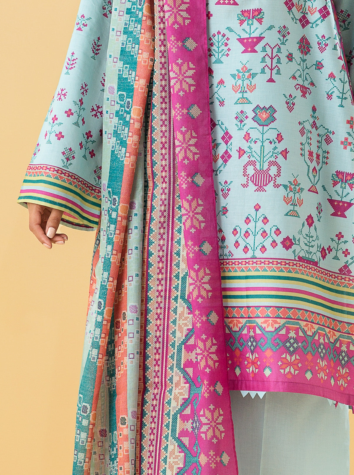 2 PIECE - PRINTED LAWN SUIT - ETHNIC ELEGANCE MORBAGH SU_22   