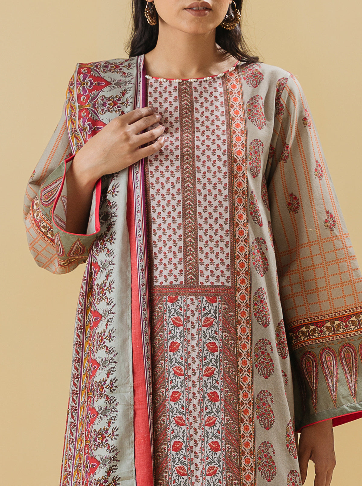 3 PIECE - PRINTED LAWN SUIT - ETHEREAL ESSENCE MORBAGH SU_22   