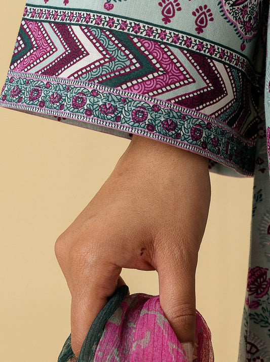 3 PIECE - PRINTED LAWN SUIT - MISTY DEWY MORBAGH SU_22   