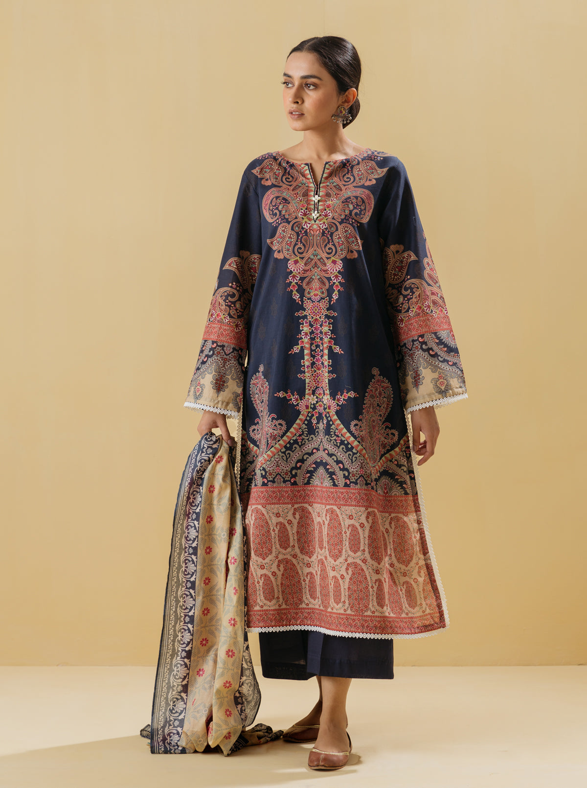 3 PIECE - PRINTED LAWN SUIT - VIVACIOUS GEM MORBAGH SU_22   