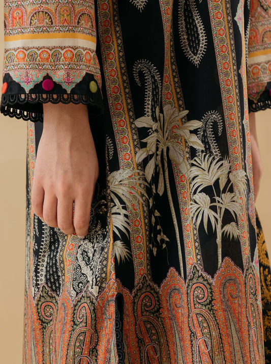 3 PIECE - PRINTED LAWN SUIT - GARDENIA ONYX MORBAGH SU_22   
