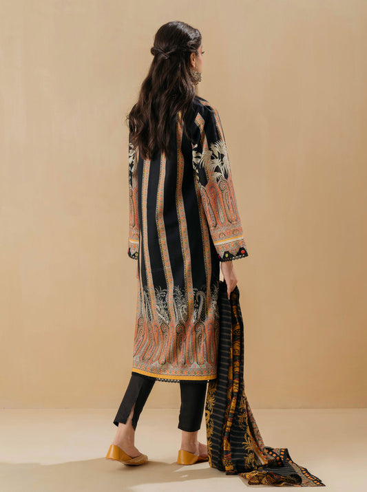 3 PIECE - PRINTED LAWN SUIT - GARDENIA ONYX MORBAGH SU_22   