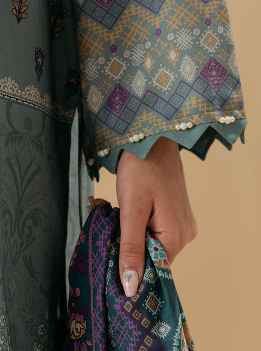 3 PIECE - PRINTED LAWN SUIT - MISTY GLOW MORBAGH SU_22   