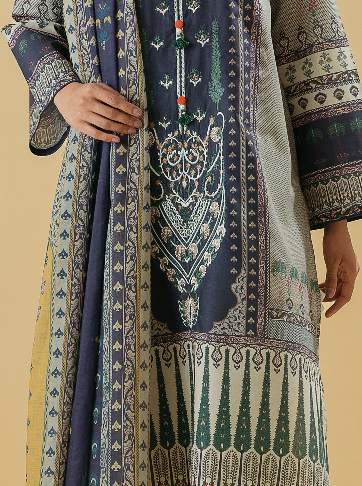 3 PIECE - EMBROIDERED LAWN SUIT - ROCOCO CHARM MORBAGH SU_22   