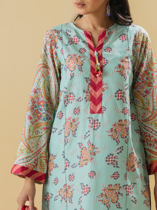 3 PIECE - PRINTED LAWN SUIT - SUMMER BREEZE MORBAGH SU_22   