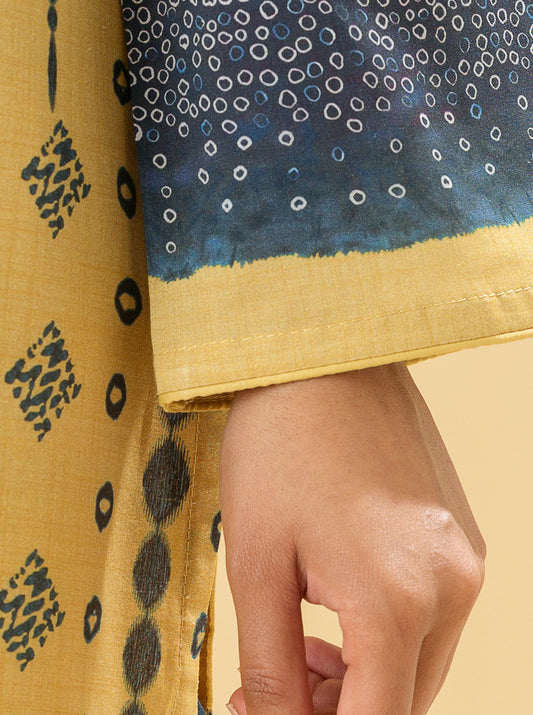 3 PIECE - PRINTED LAWN SUIT - OPAL YELLOW MORBAGH SU_22   