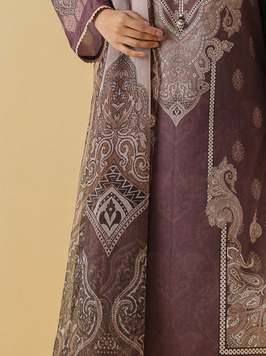 3 PIECE - PRINTED LAWN SUIT - VINTAGE HUES MORBAGH SU_22   