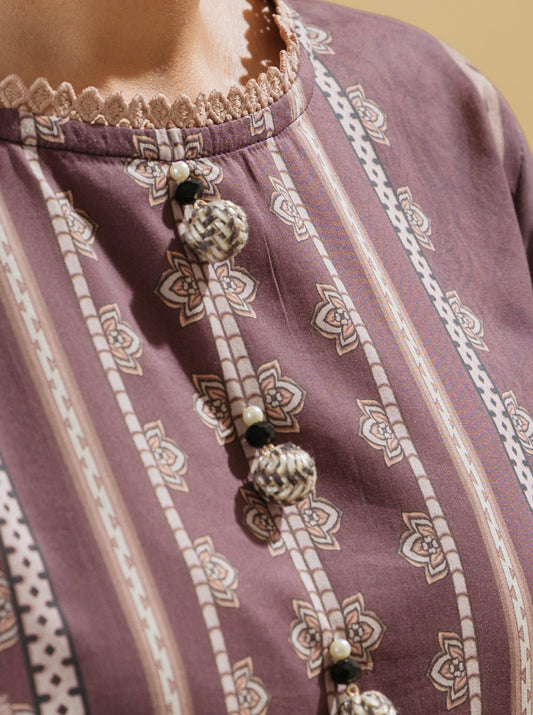 3 PIECE - PRINTED LAWN SUIT - VINTAGE HUES MORBAGH SU_22   