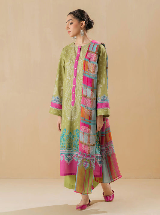 3 PIECE - PRINTED LAWN SUIT - ETHNIC JEWEL MORBAGH SU_22   