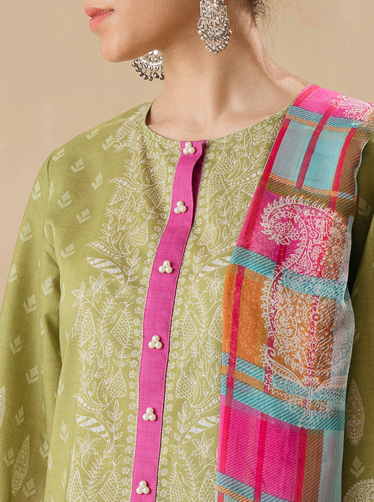3 PIECE - PRINTED LAWN SUIT - ETHNIC JEWEL MORBAGH SU_22   