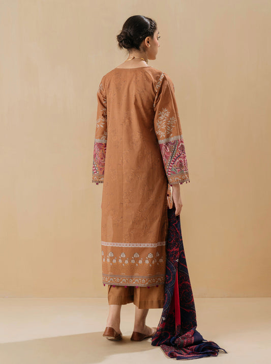 3 PIECE - PRINTED LAWN SUIT - ANTIQUE CHARM MORBAGH SU_22   