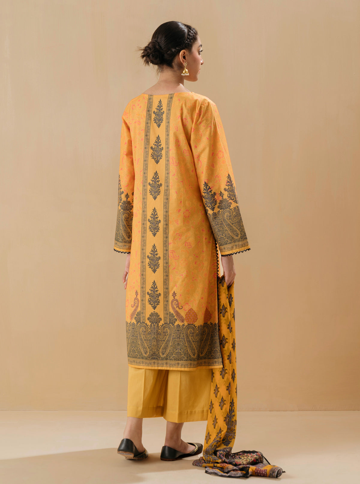 3 PIECE - EMBROIDERED LAWN SUIT - OPAL YELLOW MORBAGH SU_22   