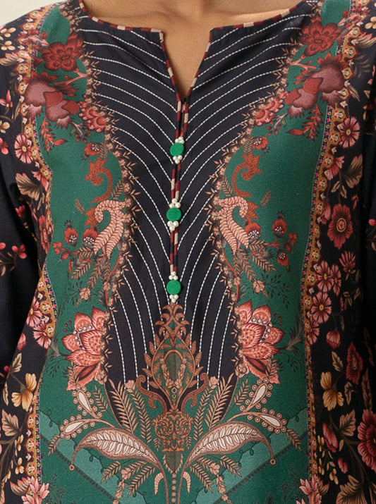 1 PIECE - PRINTED  LAWN SHIRT - RAIN FOREST MORBAGH SU_23   