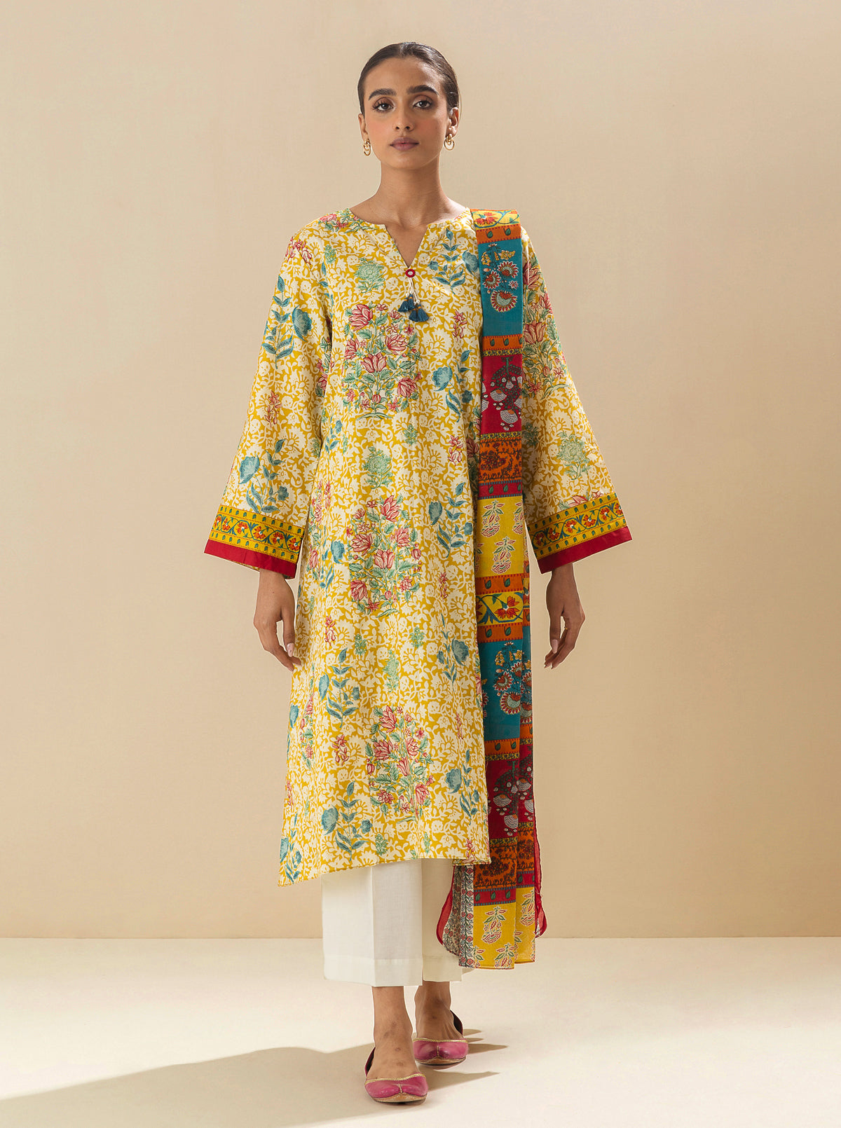 2 PIECE - PRINTED LAWN SUIT - SAHARA MIRAGE MORBAGH SU_23   