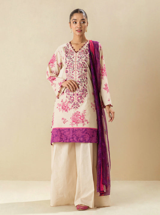 2 PIECE - EMBROIDERED LAWN SUIT - IVORY FANCY MORBAGH SU_23   