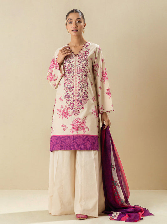 2 PIECE - EMBROIDERED LAWN SUIT - IVORY FANCY MORBAGH SU_23   
