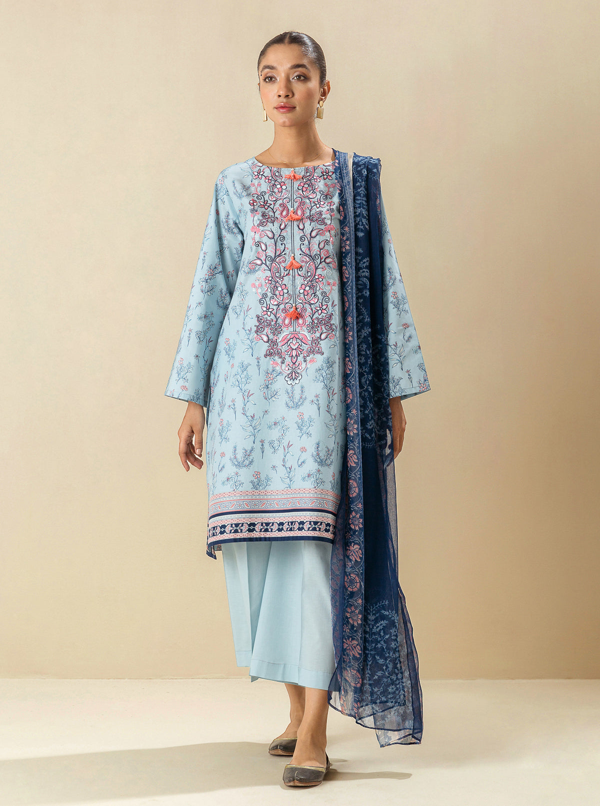 2 PIECE - PRINTED LAWN SUIT - GOLD MINE MORBAGH SU_23   